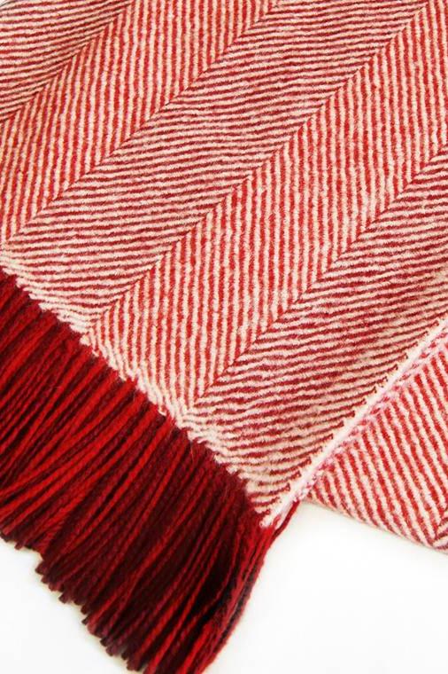 Striped Herringbone 100% Alpaca Blanket - Image 8