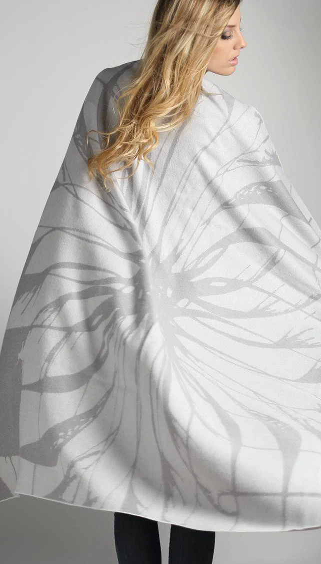 Flower Print 100% Baby Alpaca Blanket - Image 5