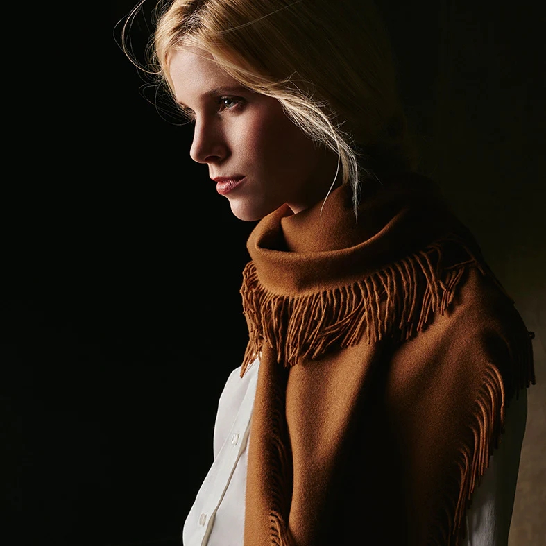 100% Vicuna Scarf - Horizontal Fringes - Image 12