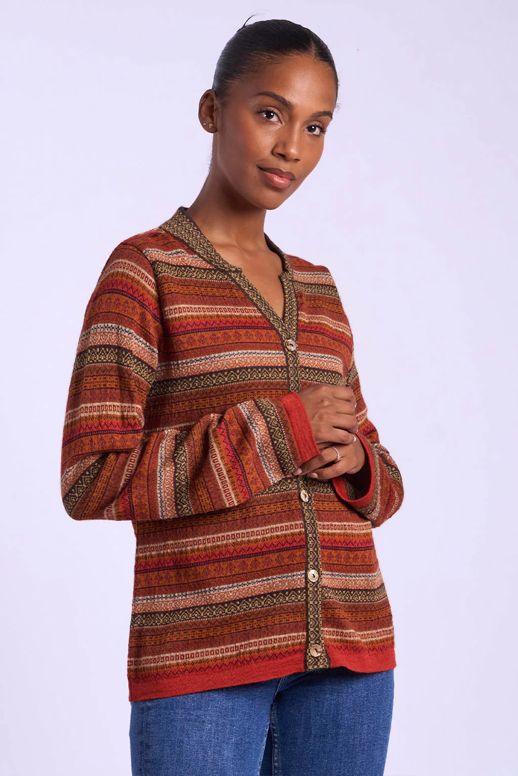 Andean Stripes Alpaca Cardigan - Image 2