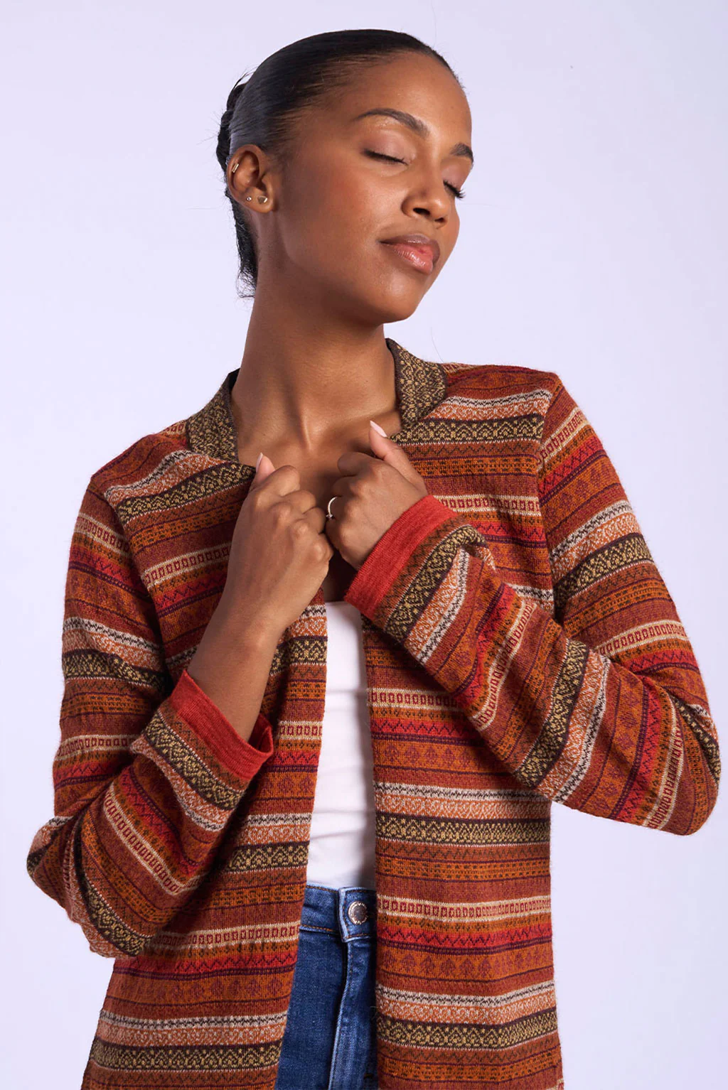 Andean Stripes Alpaca Cardigan - Image 4