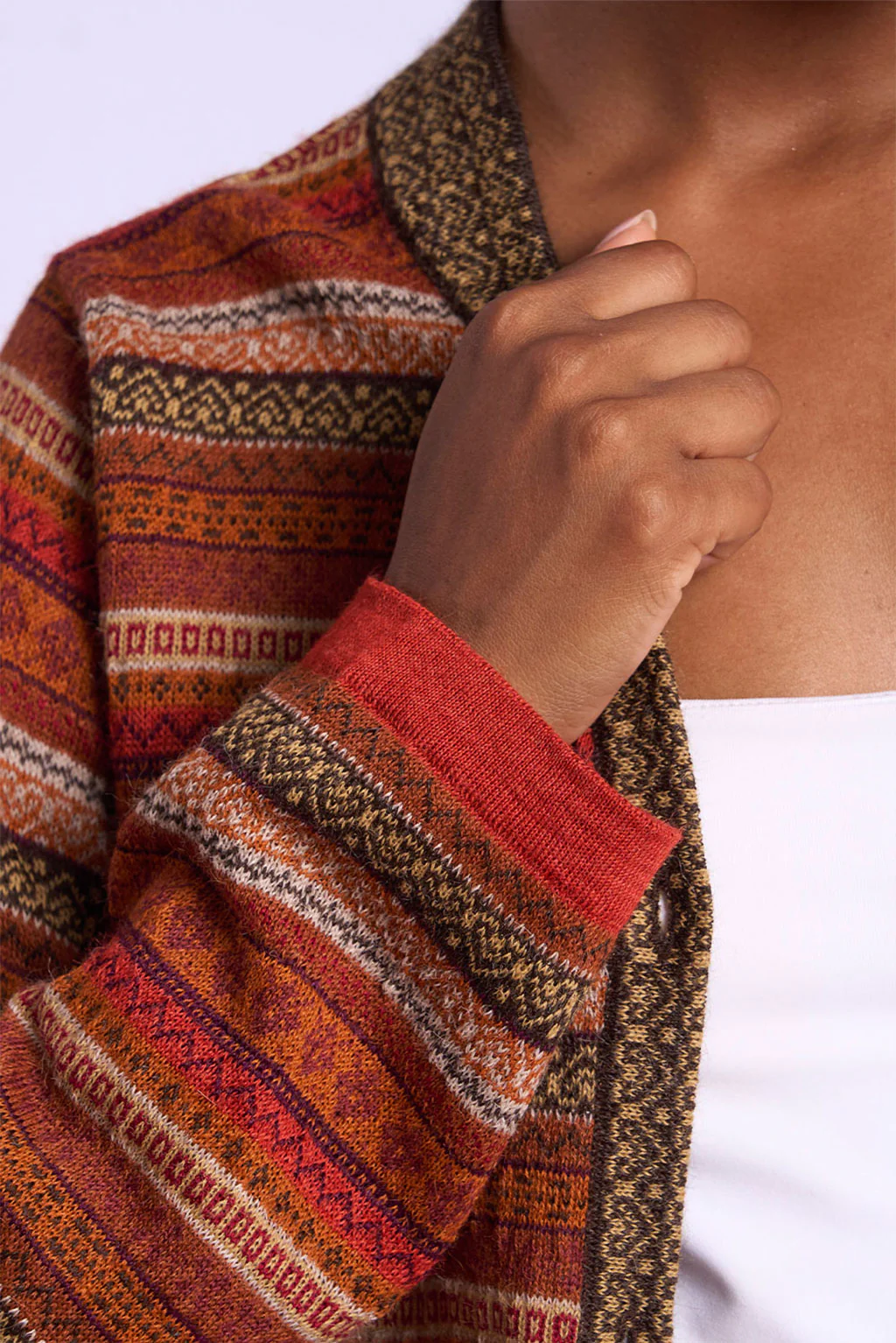 Andean Stripes Alpaca Cardigan - Image 5