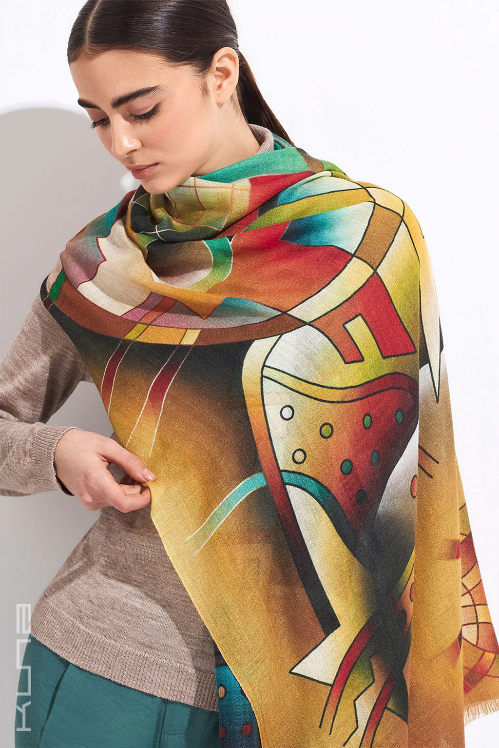 Bathed in the Full Moon’s Energy Baby Alpaca & Silk Shawl - Image 2