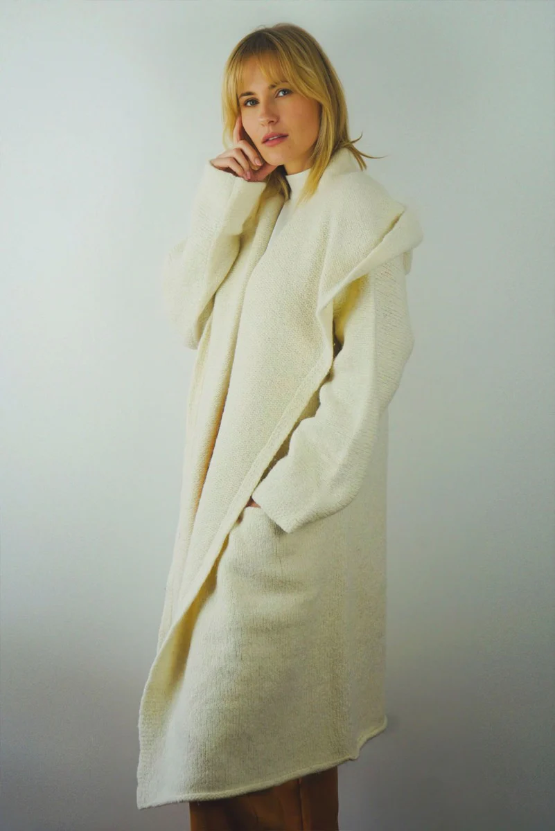 Belen Hooded Knit Alpaca Coat / Long Cardigan - Image 4