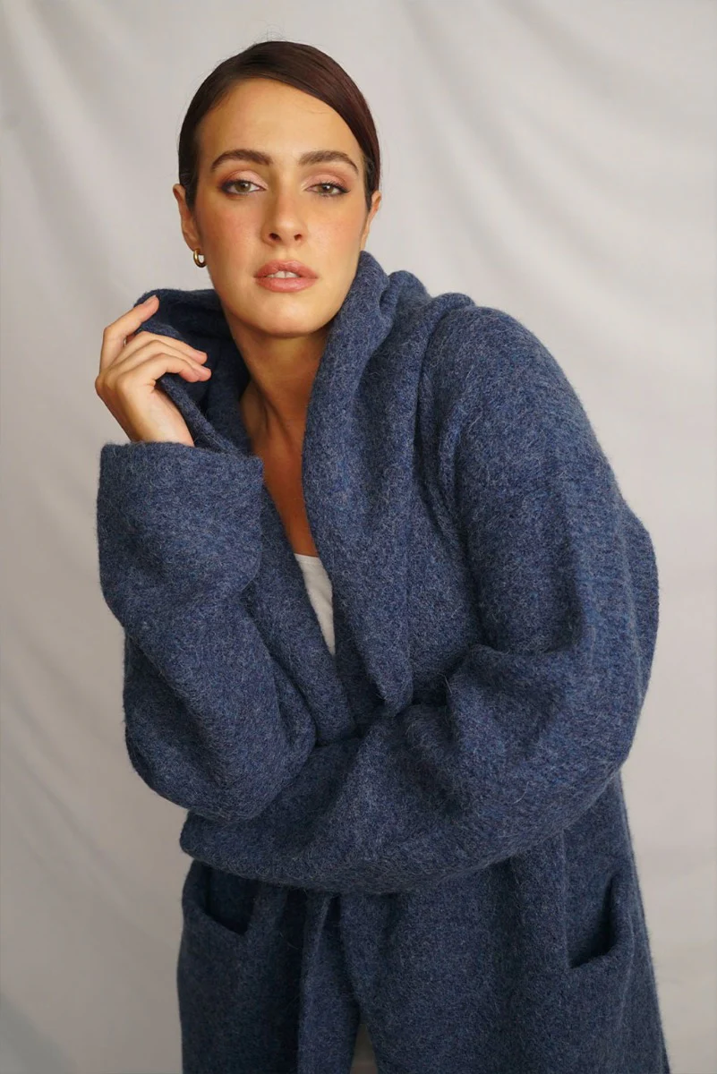 Belen Hooded Knit Alpaca Coat / Long Cardigan - Image 13