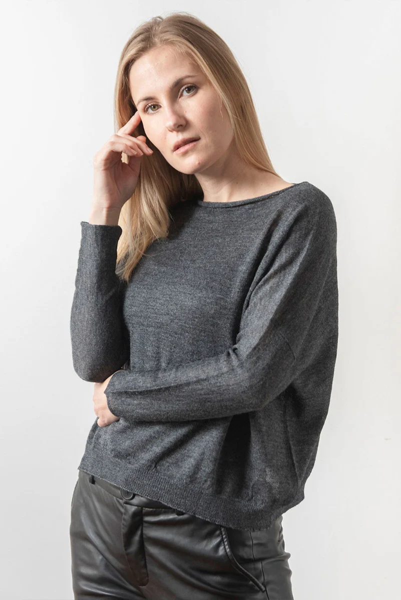 Boatneck Baby Alpaca Sweater - Image 6