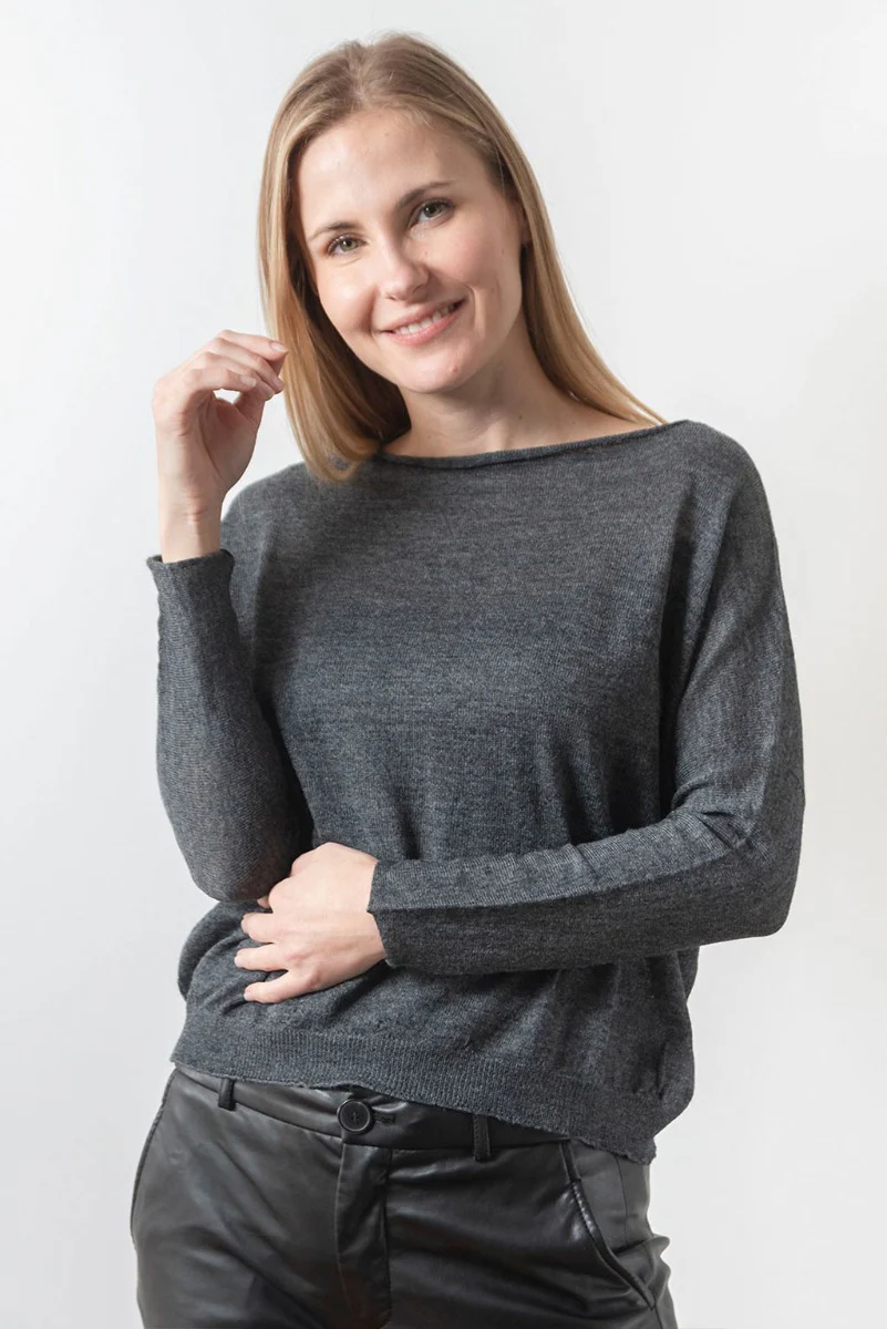 Boatneck Baby Alpaca Sweater - Image 7