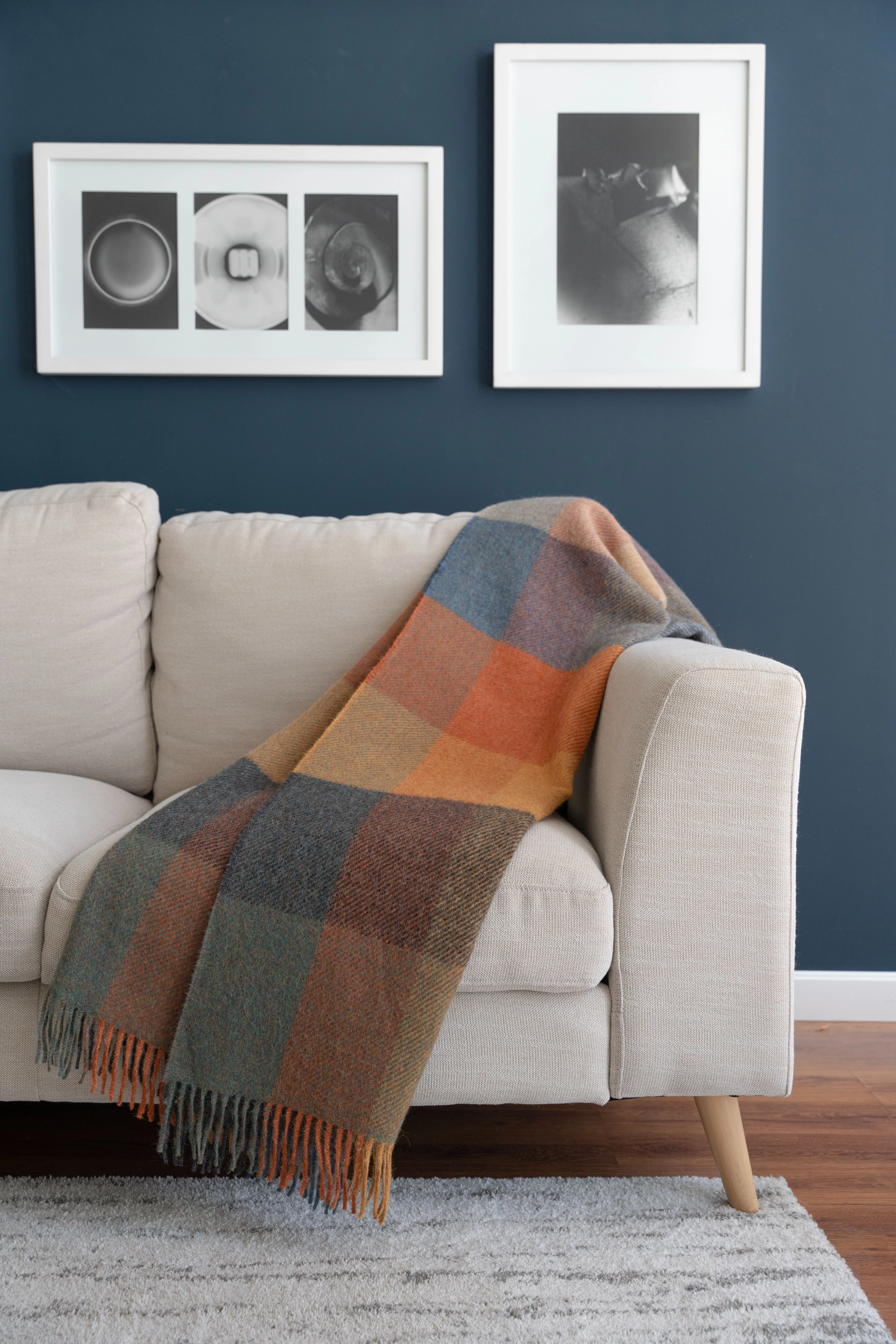 Check Pattern Multi Color 100% Alpaca Blanket - Image 2