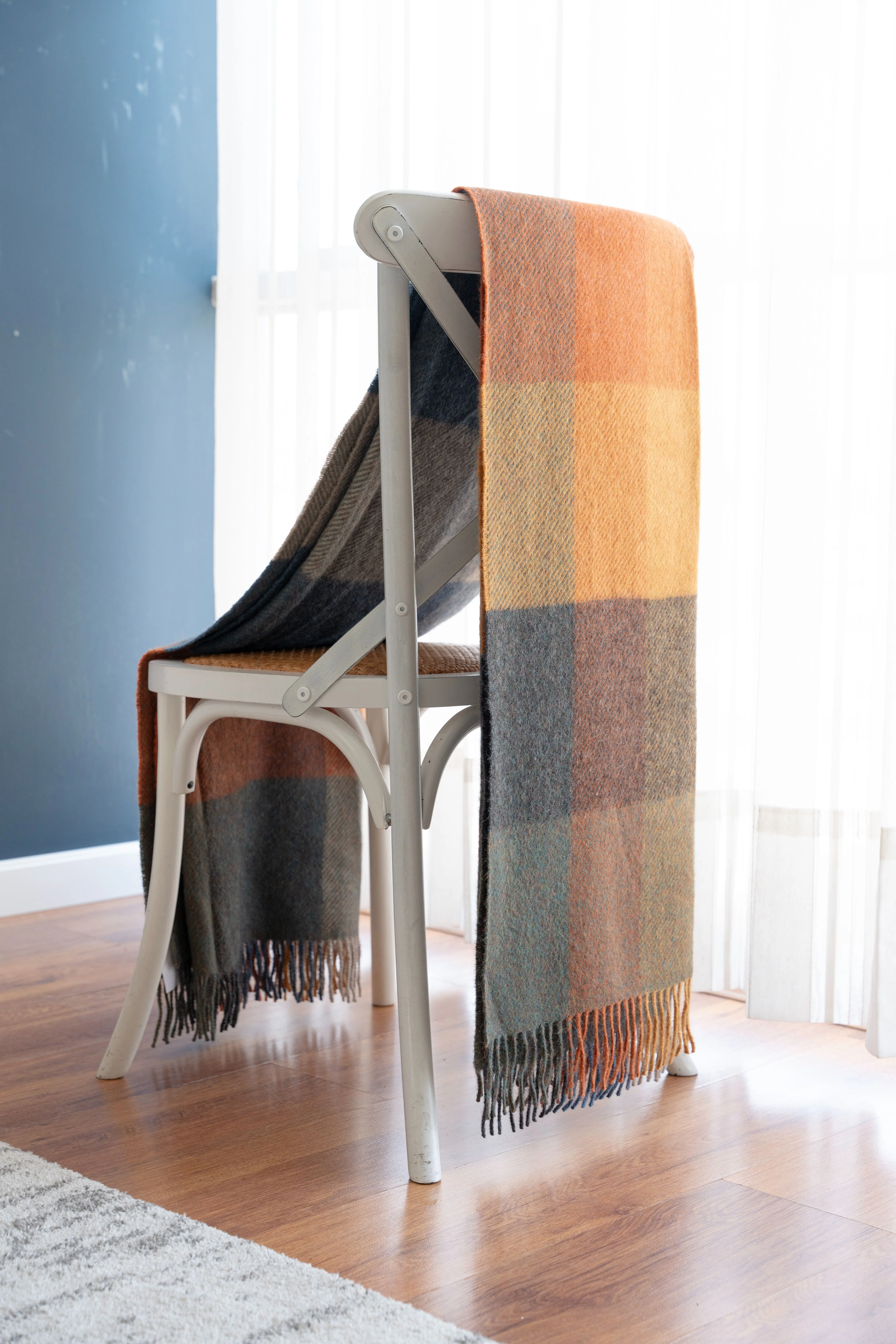 Check Pattern Multi Color 100% Alpaca Blanket - Image 3