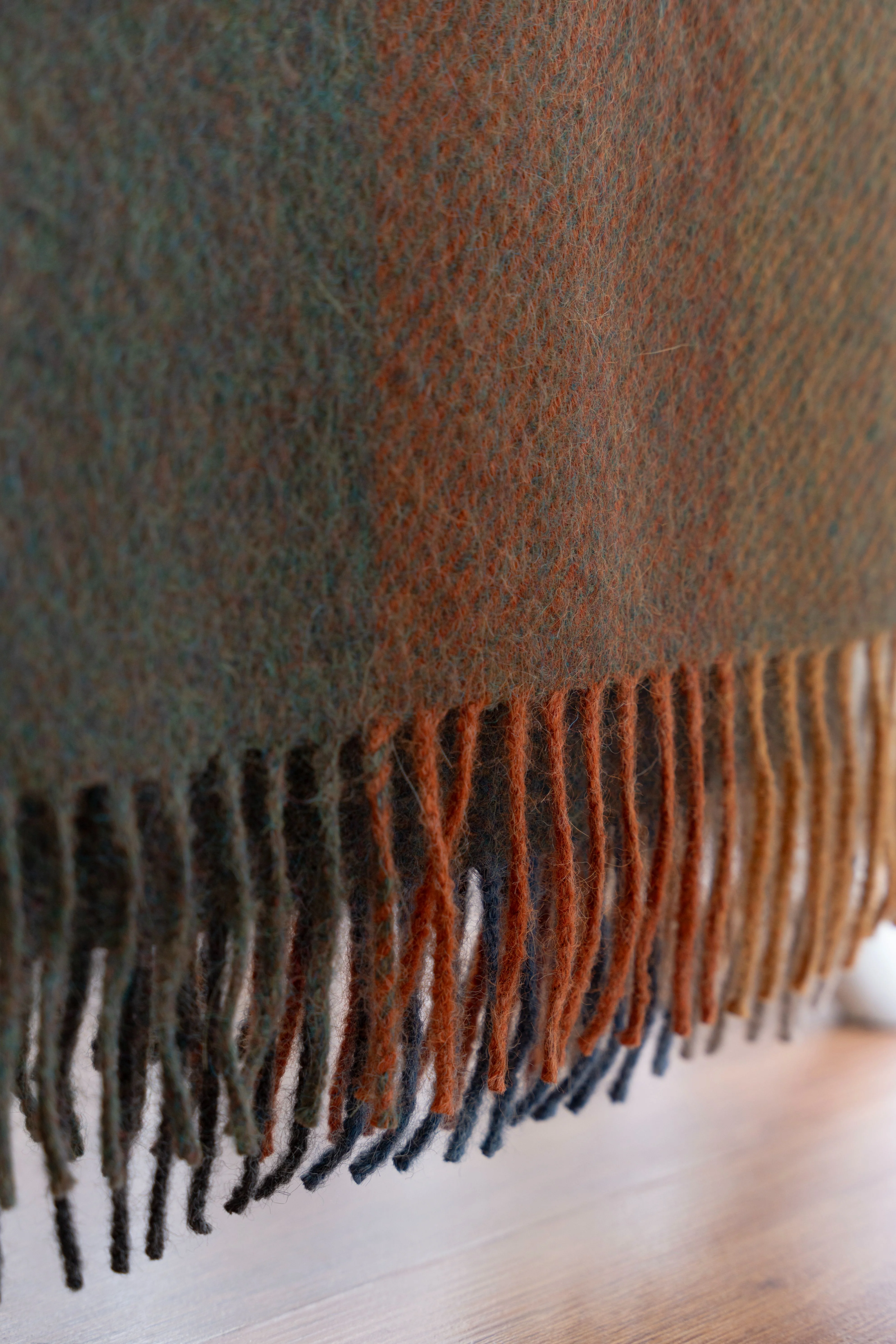 Check Pattern Multi Color 100% Alpaca Blanket - Image 4