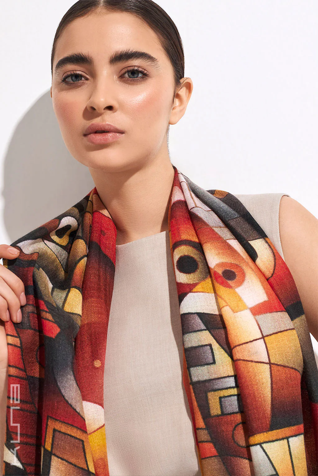 Dance of the Fire Gods Baby Alpaca & Silk Shawl - Image 2