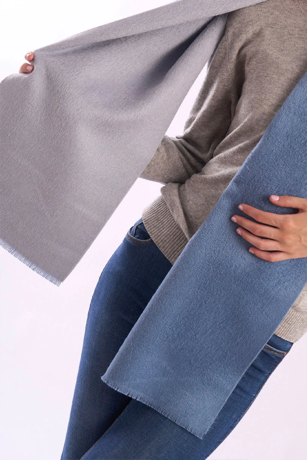 Double-Sided Baby Alpaca Suri Scarf - Image 3
