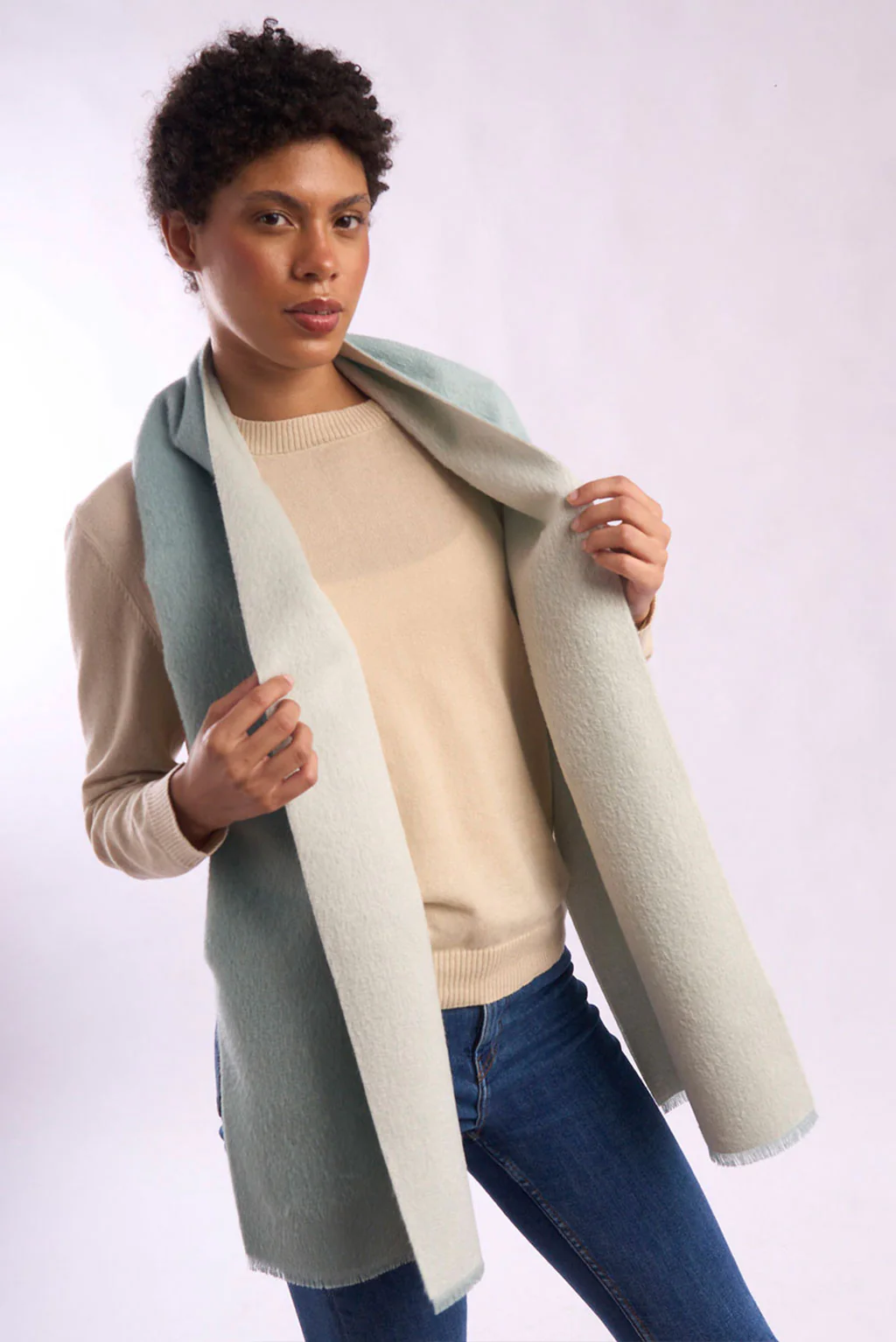 Double-Sided Baby Alpaca Suri Scarf - Image 5
