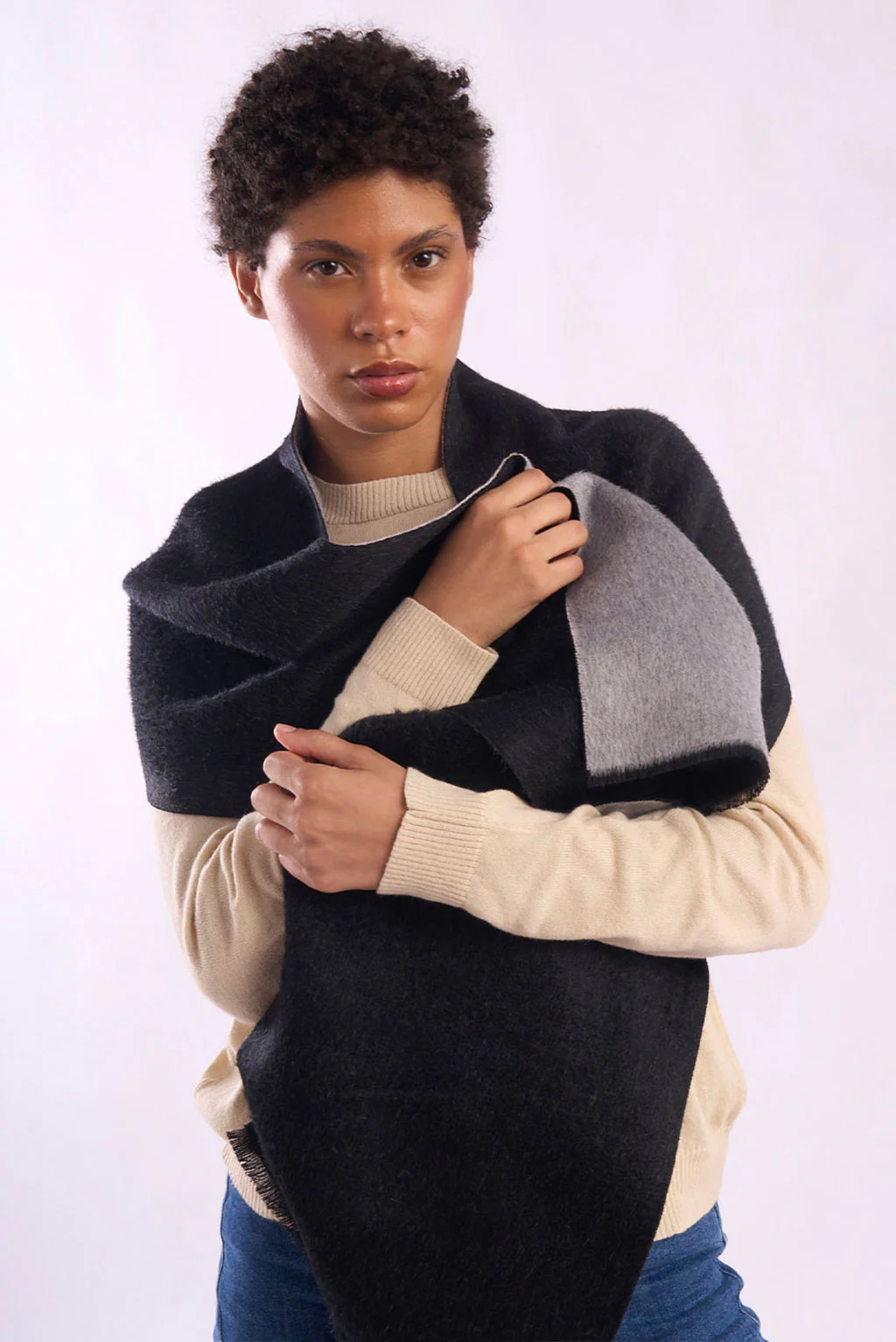 Double-Sided Baby Alpaca Suri Scarf - Image 7