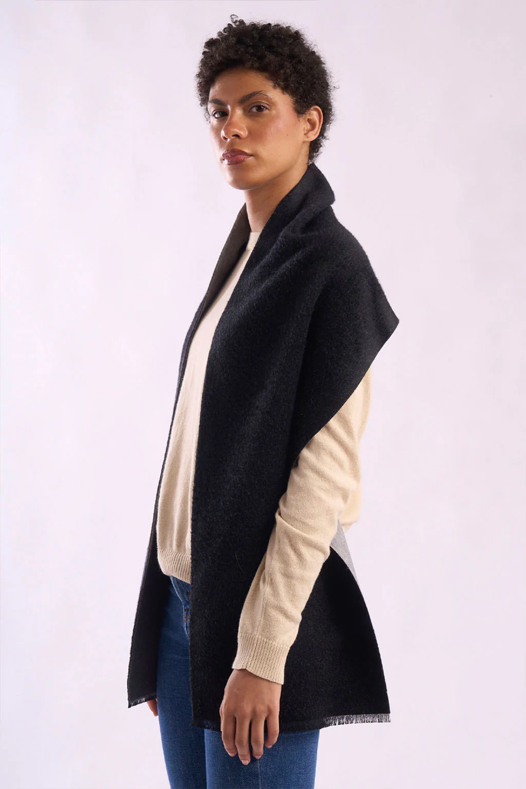 Double-Sided Baby Alpaca Suri Scarf - Image 8