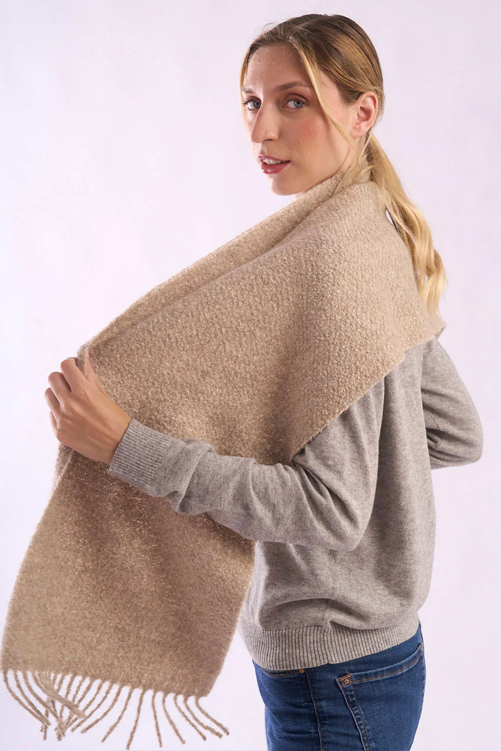 Eco Boucle Baby Alpaca & Silk Scarf - Image 5