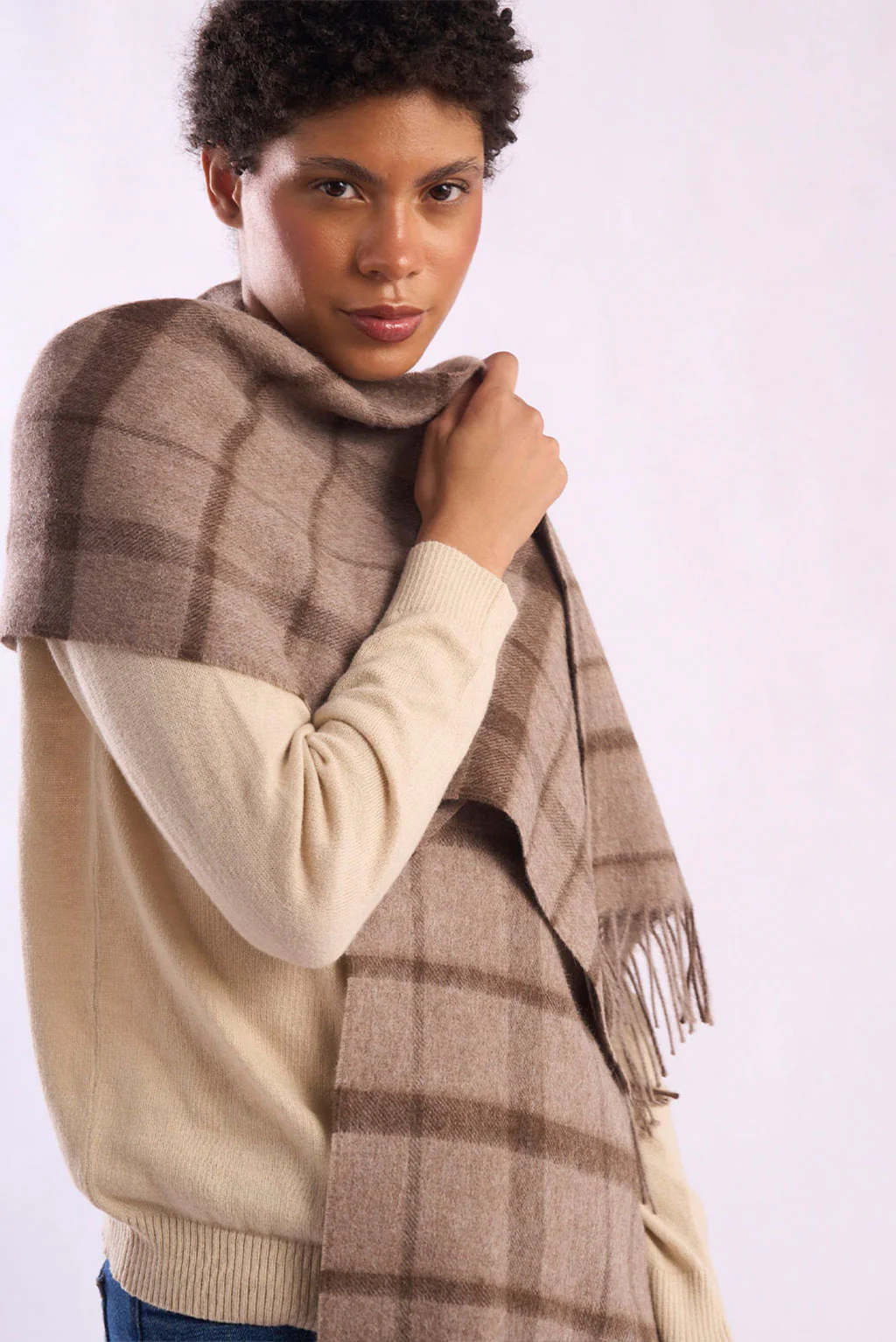 Eco Plaid Baby Alpaca Scarf - Image 2
