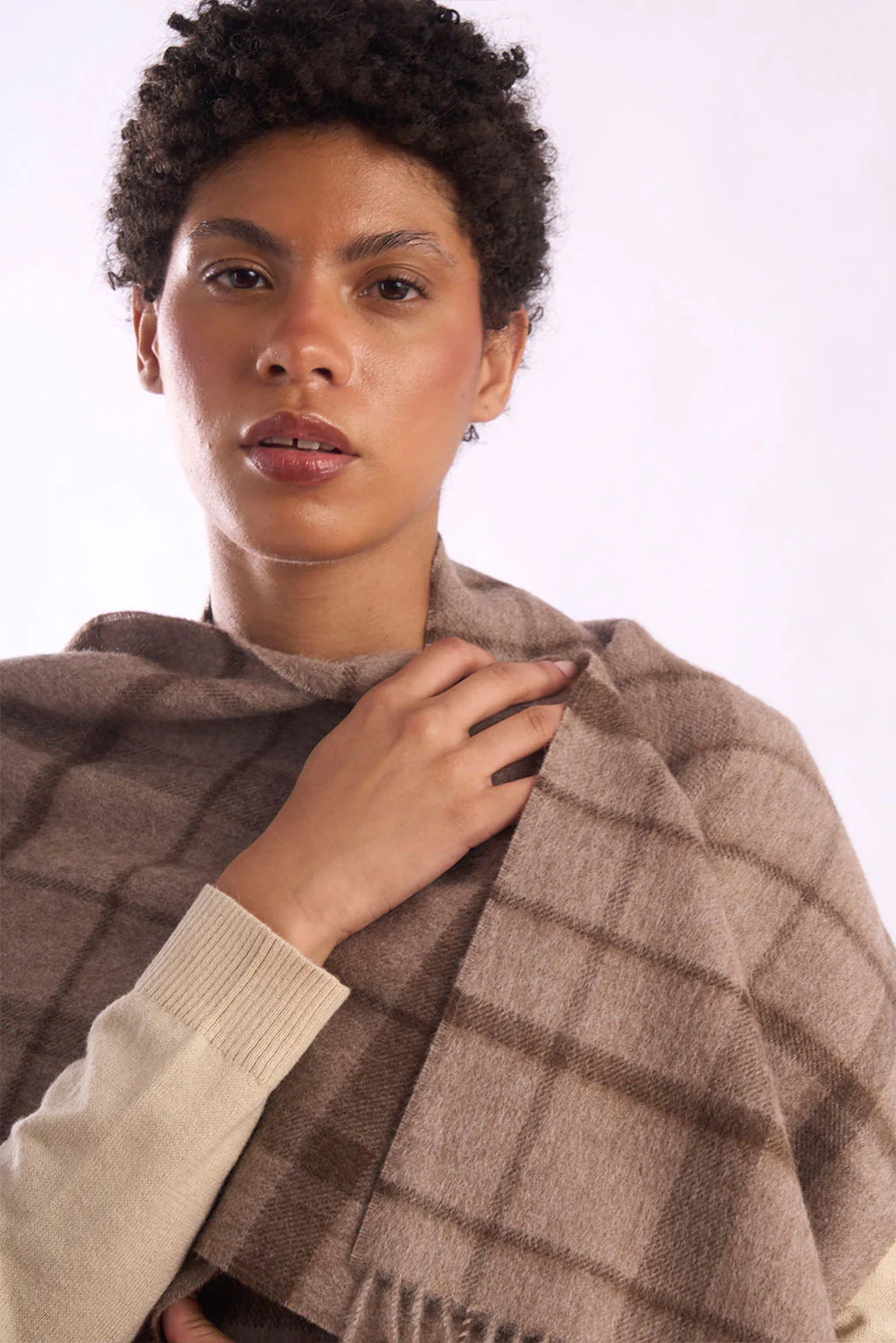 Eco Plaid Baby Alpaca Scarf - Image 3