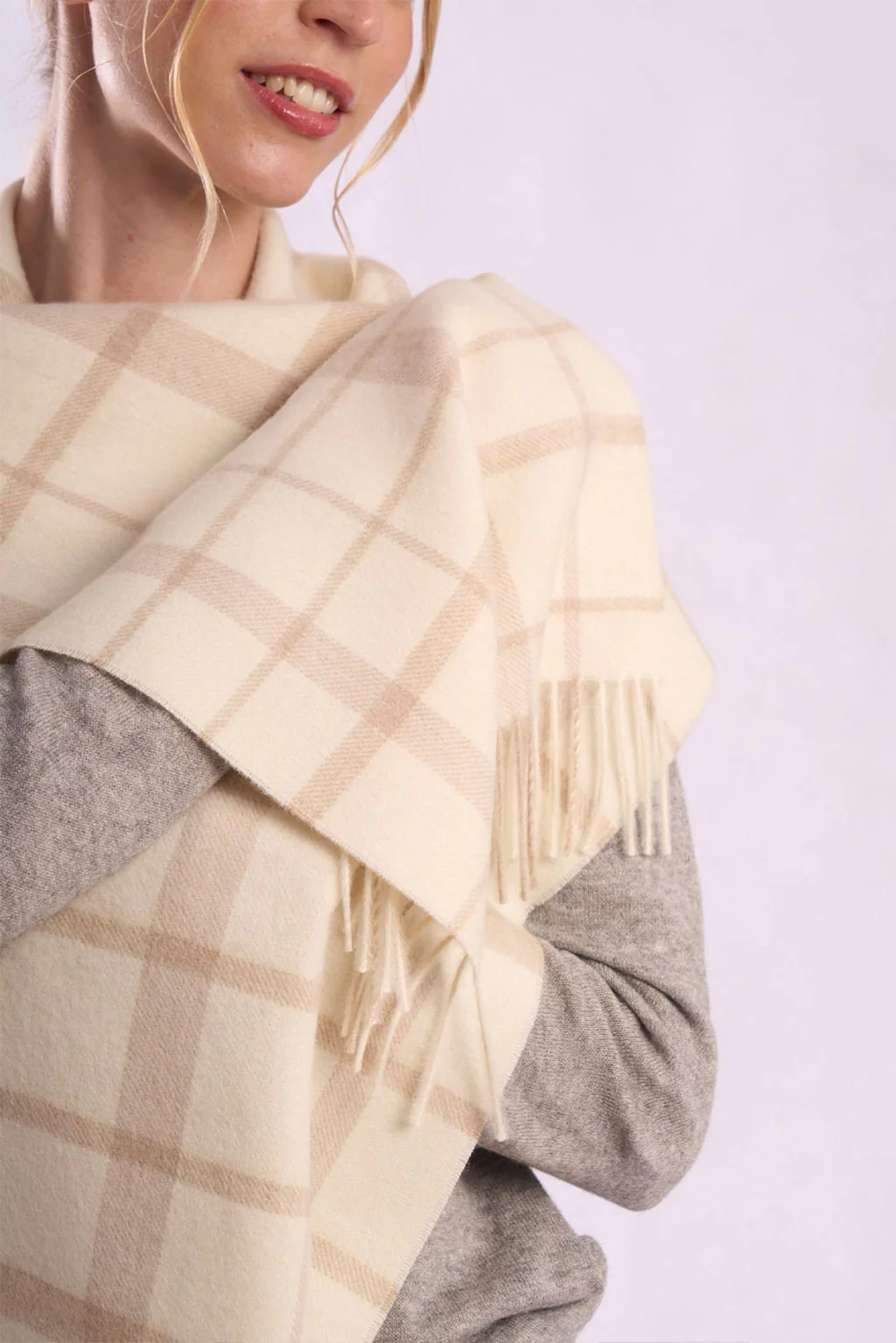 Eco Plaid Baby Alpaca Scarf - Image 9