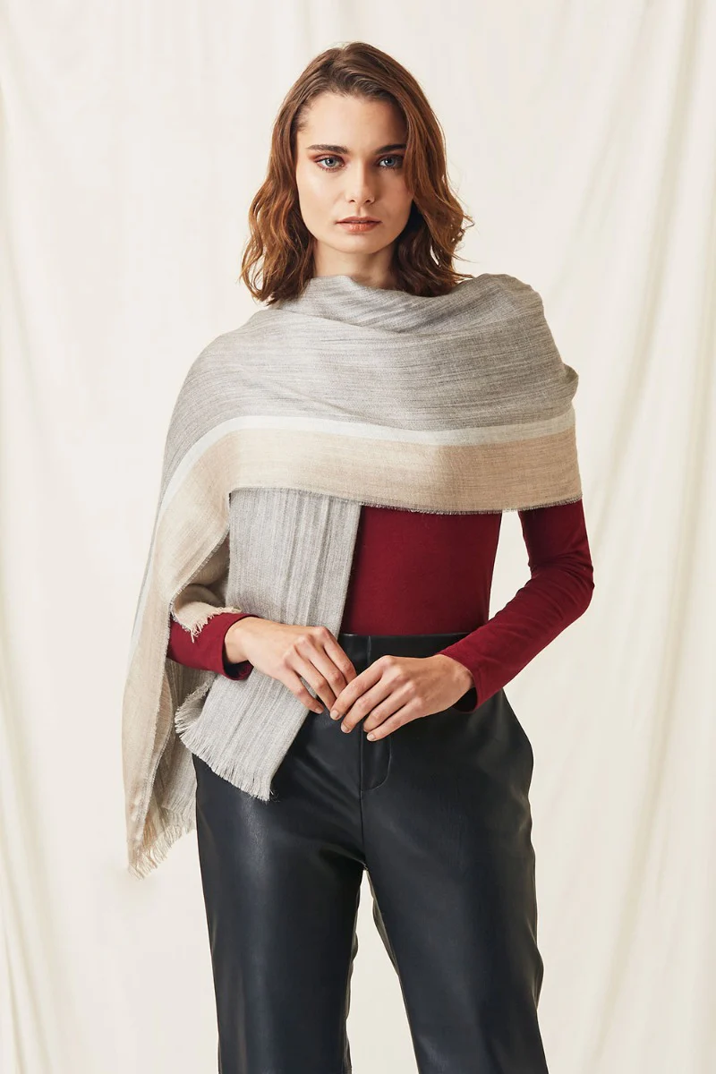 Eco Sateen Baby Alpaca & Silk Shawl