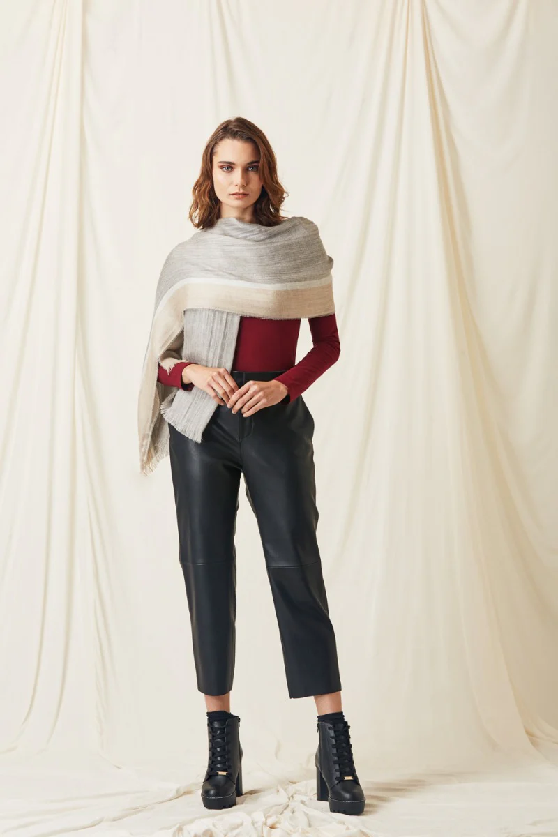 Eco Sateen Baby Alpaca & Silk Shawl - Image 2
