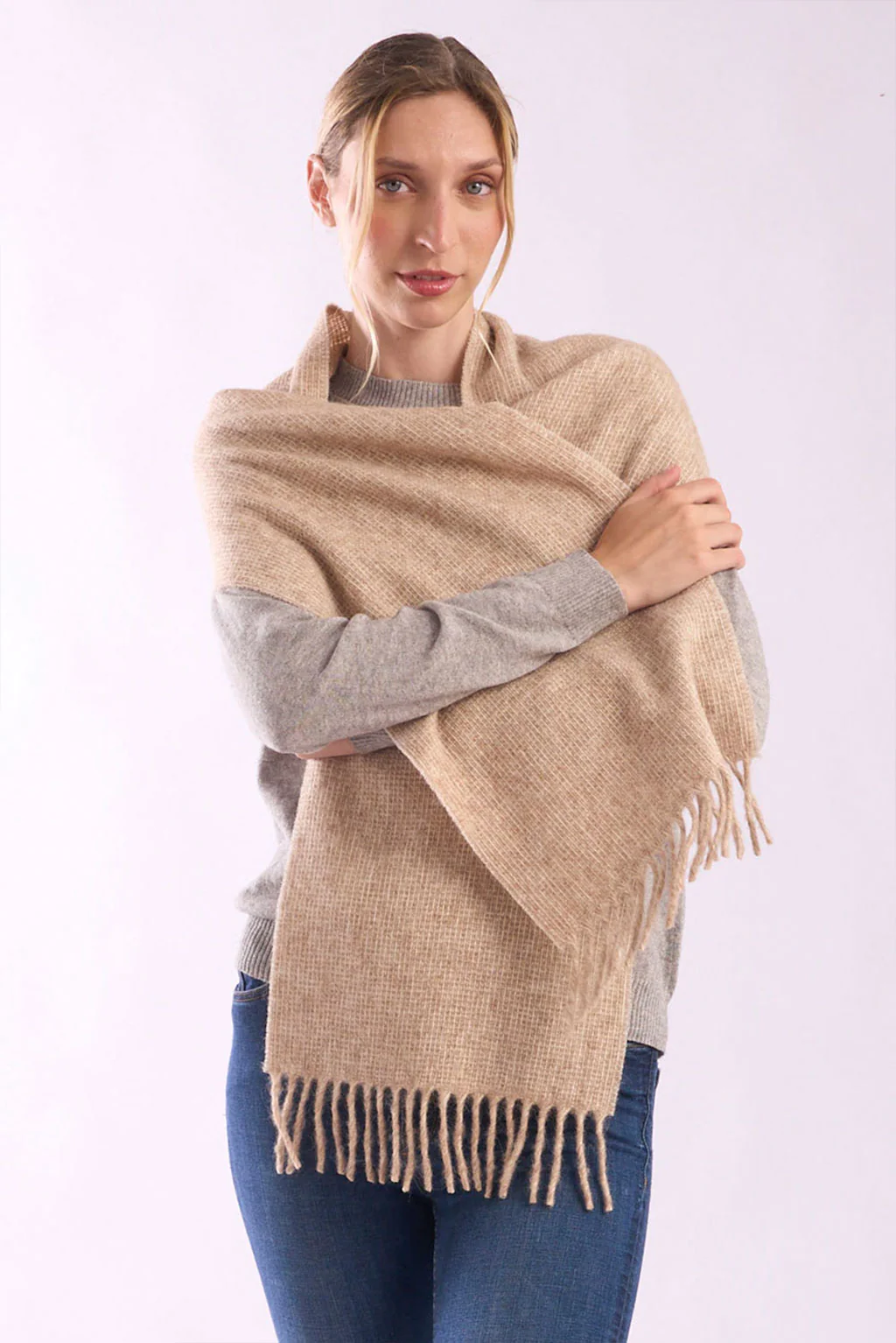 Eco Textured Baby Alpaca & Silk Scarf