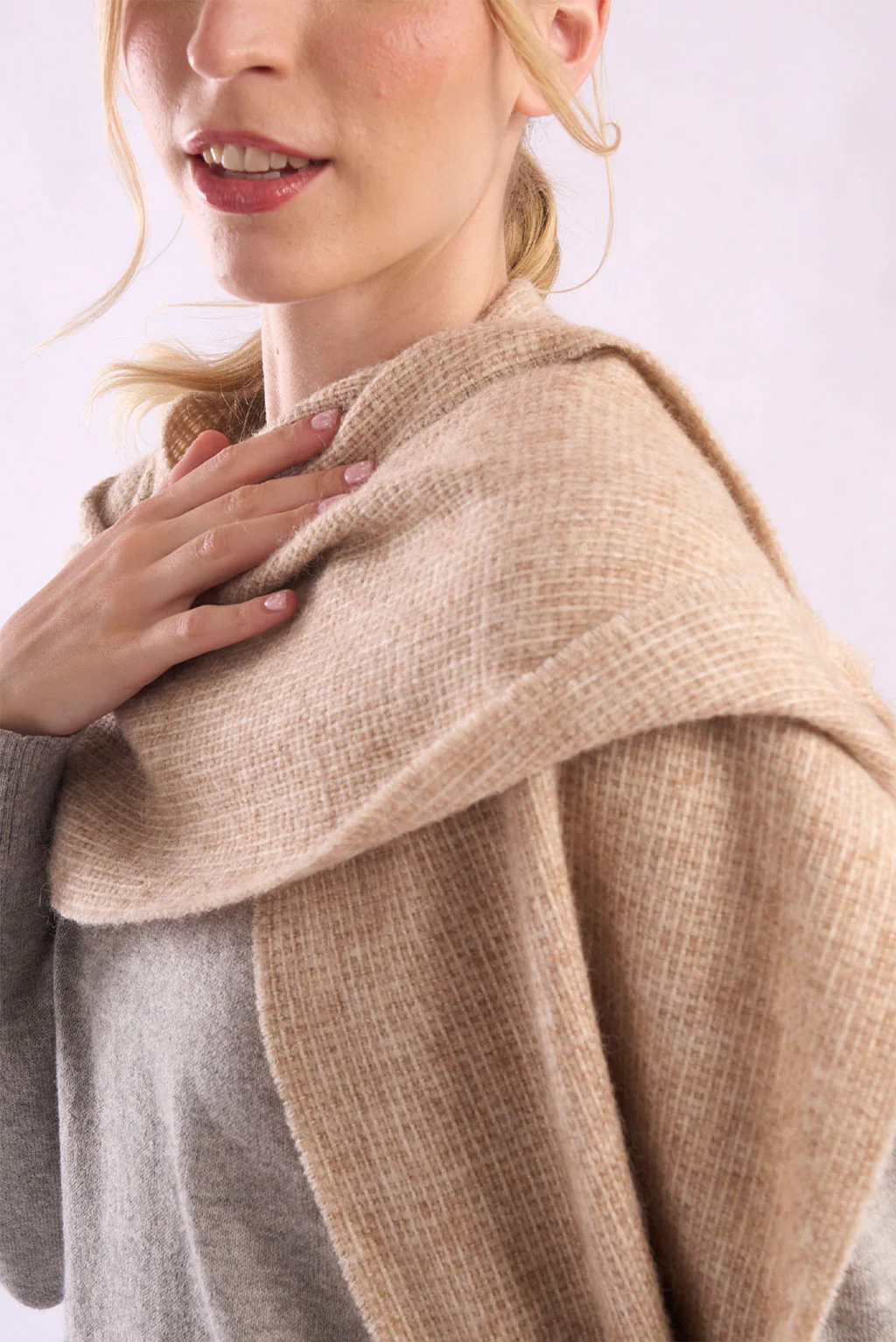 Eco Textured Baby Alpaca & Silk Scarf - Image 3