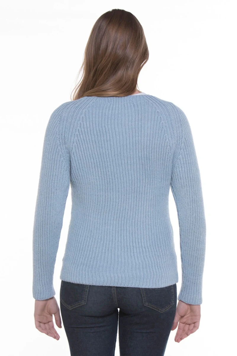 Ella Crochet 100% Baby Llama Crew-Neck Sweater - Image 4