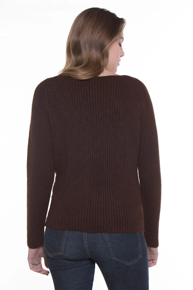 Ella Crochet 100% Baby Llama Crew-Neck Sweater - Image 7