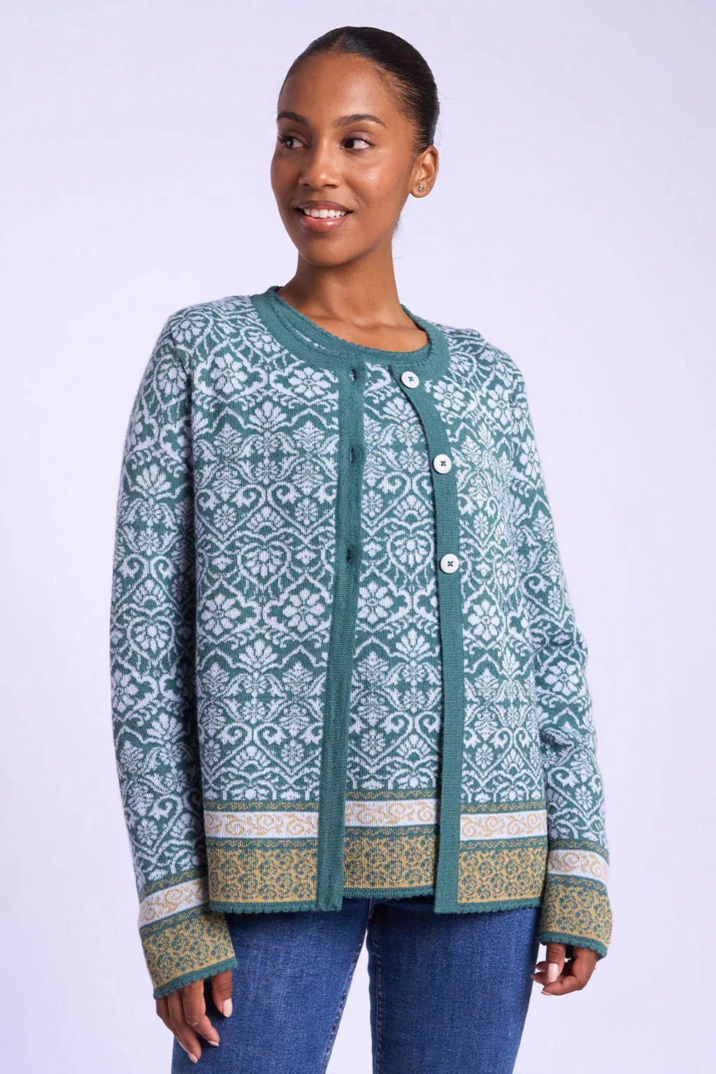Flowers Alpaca Cardigan - Image 2