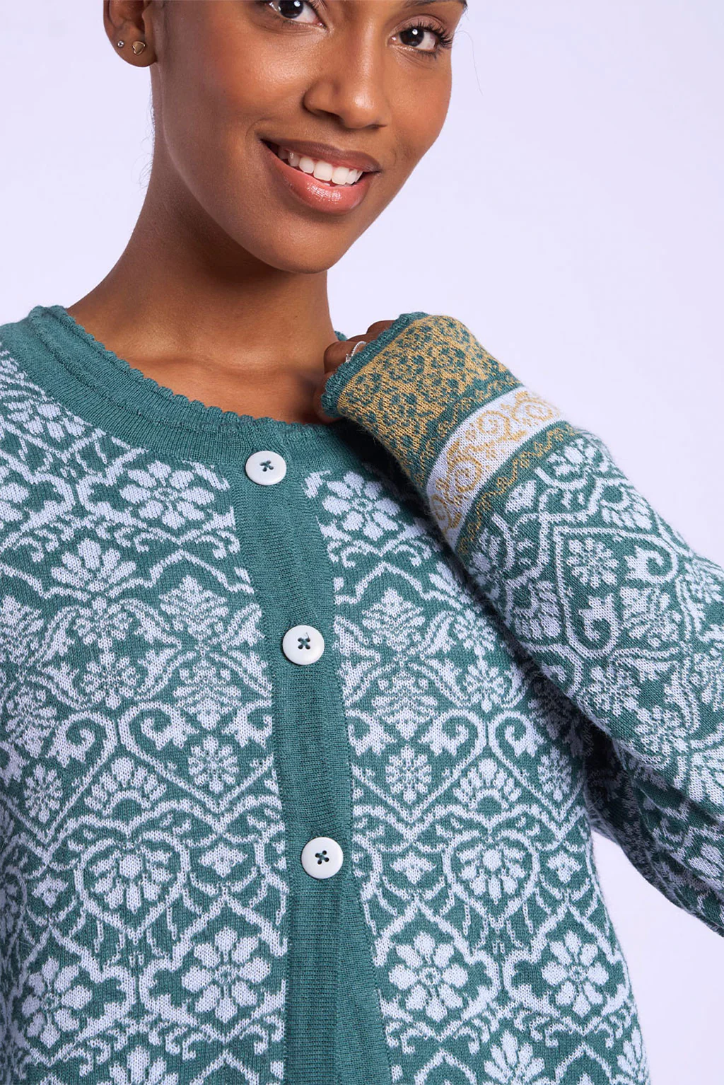 Flowers Alpaca Cardigan - Image 5