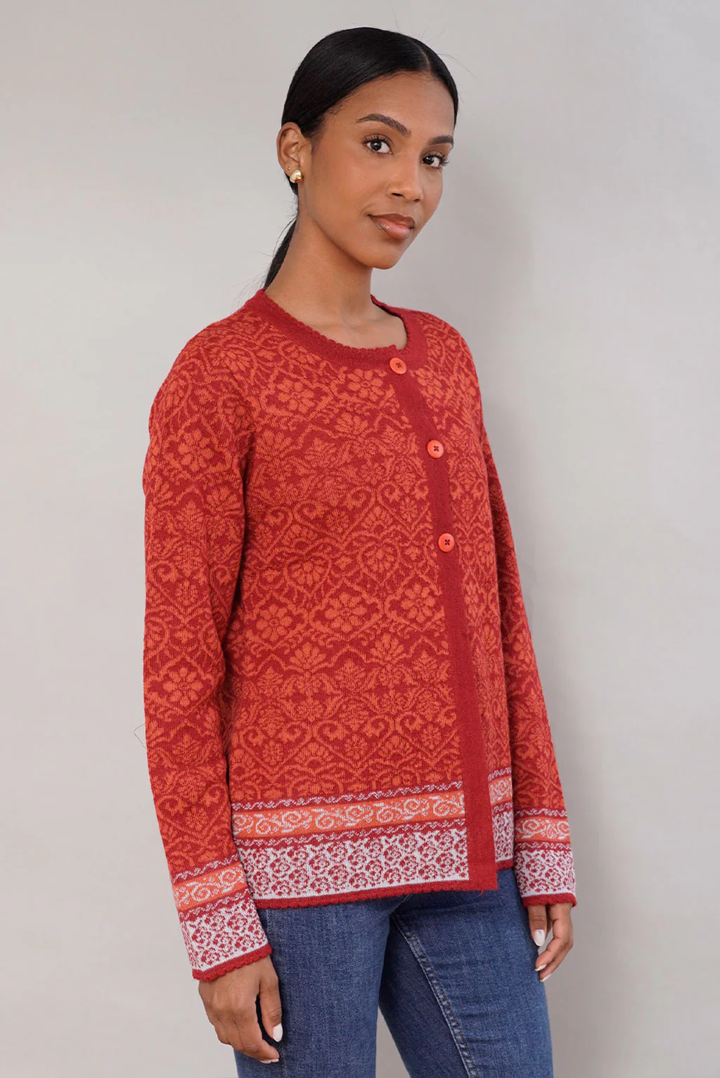 Flowers Alpaca Cardigan - Image 7