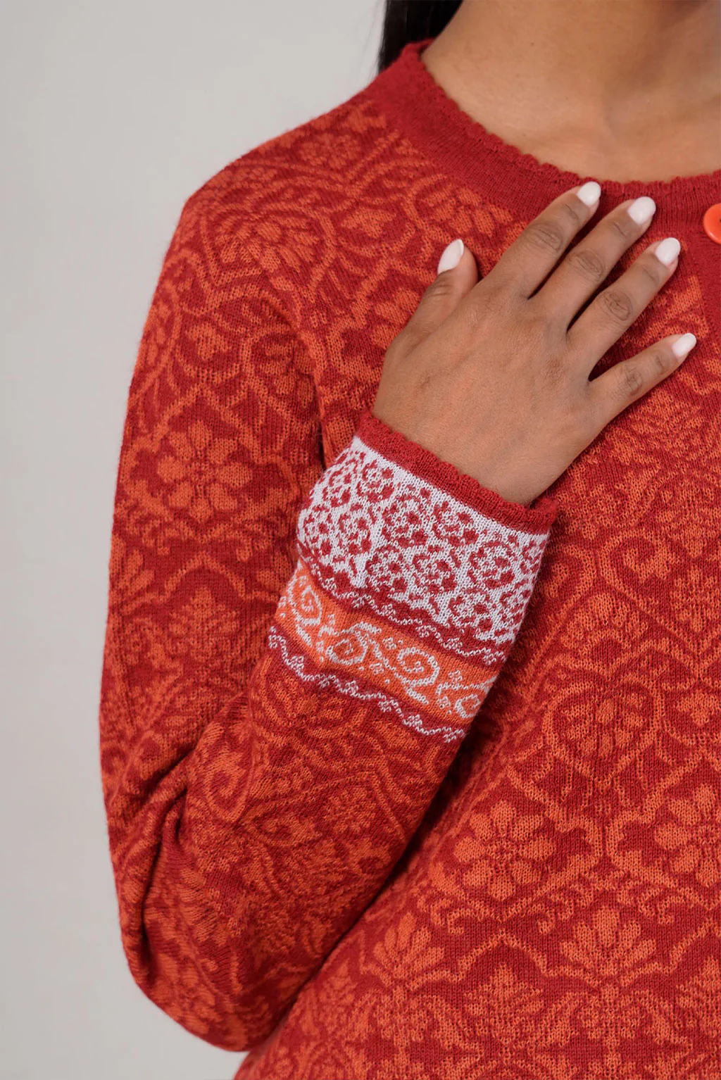 Flowers Alpaca Cardigan - Image 9