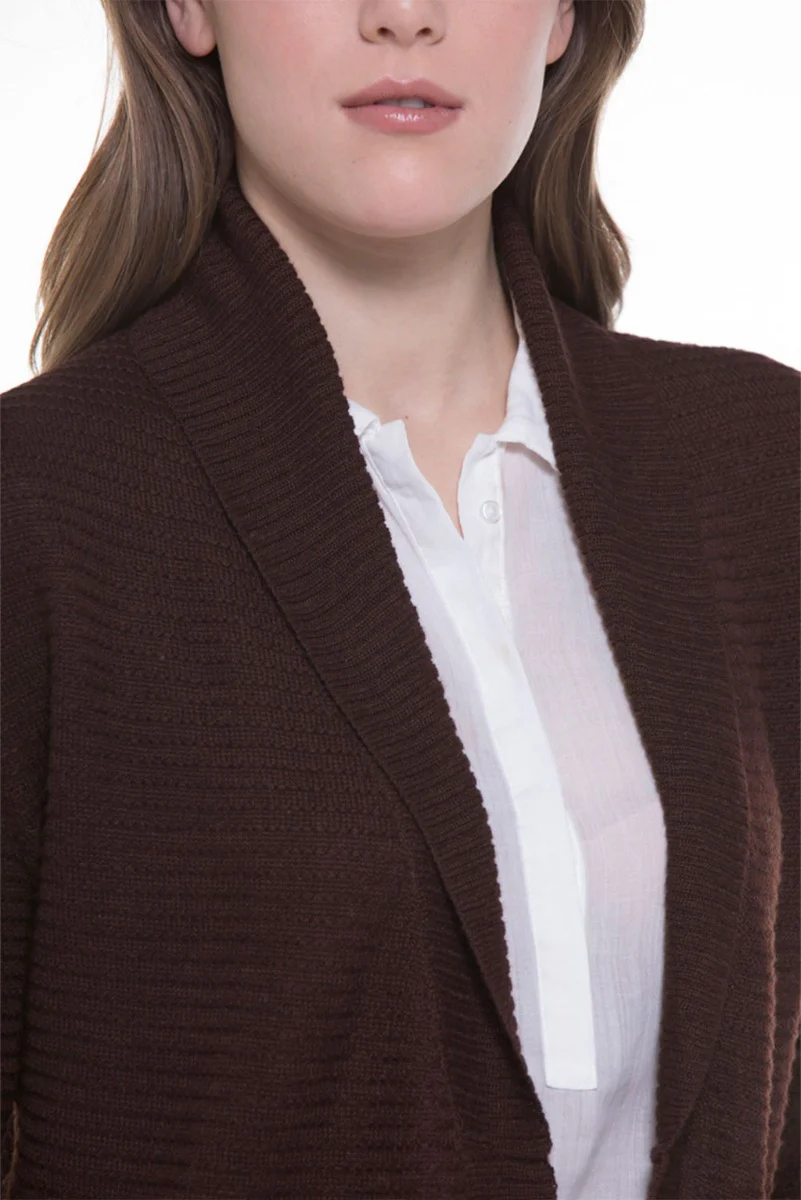 Ilian 100% Cashllama Open Ribbed Cardigan - Image 3
