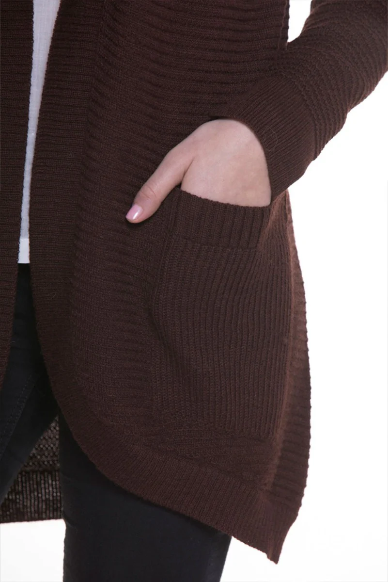 Ilian 100% Cashllama Open Ribbed Cardigan - Image 4