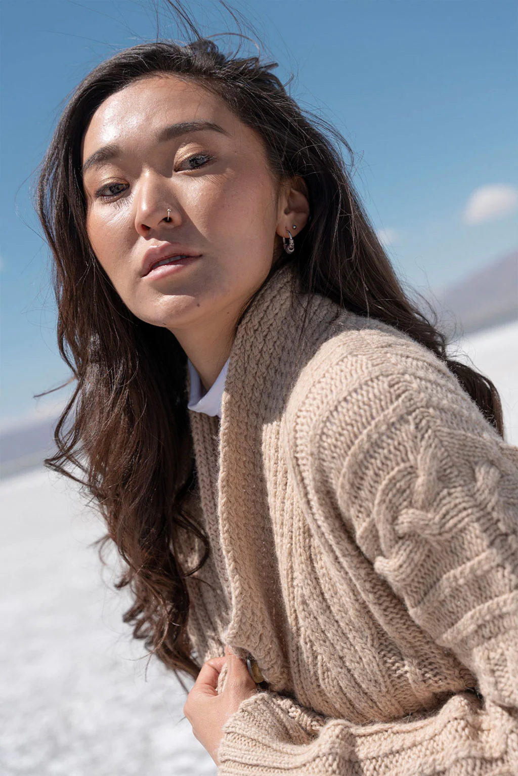 Kara Cable Knit Baby Alpaca Cardigan - Image 20