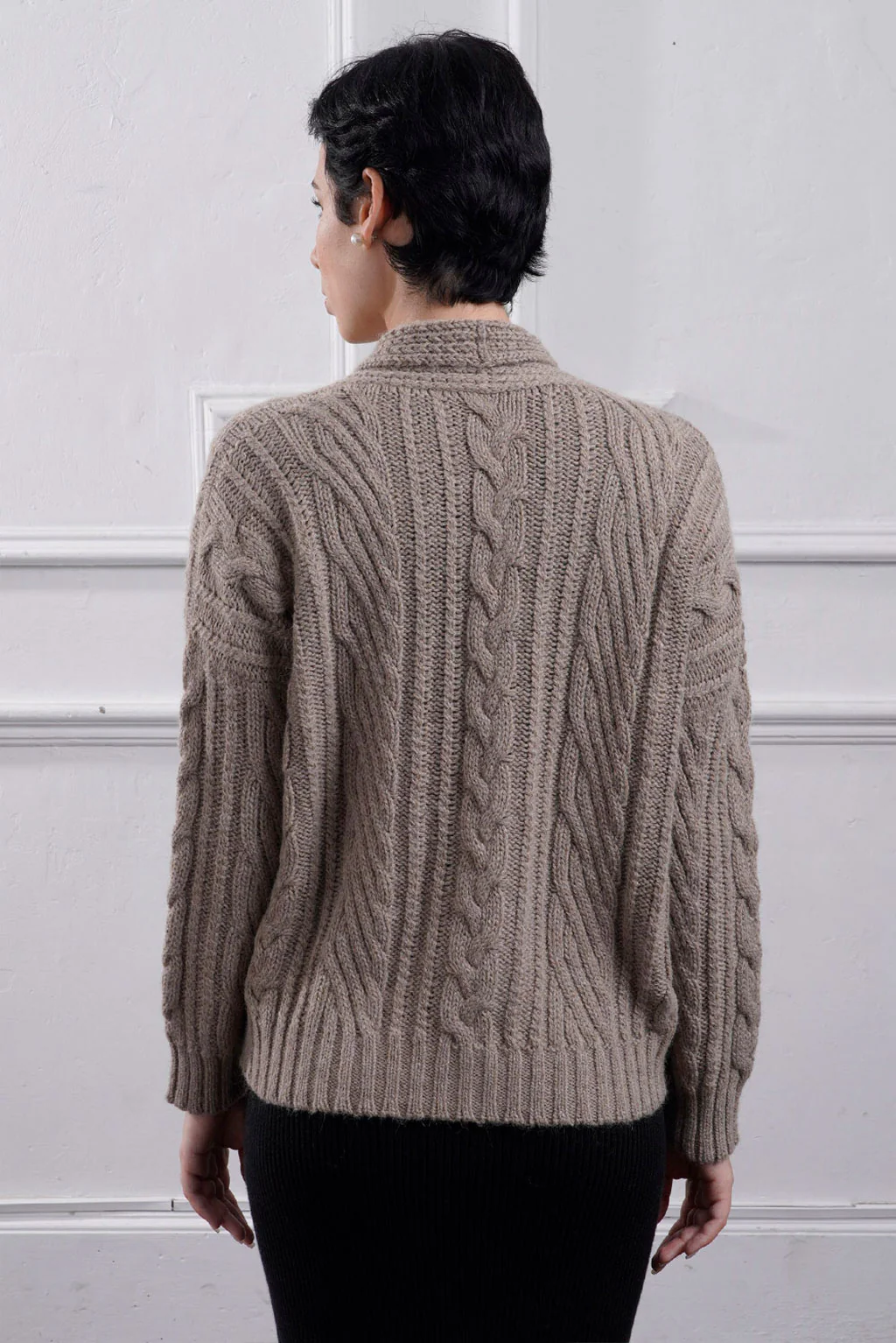 Kara Cable Knit Baby Alpaca Cardigan - Image 21