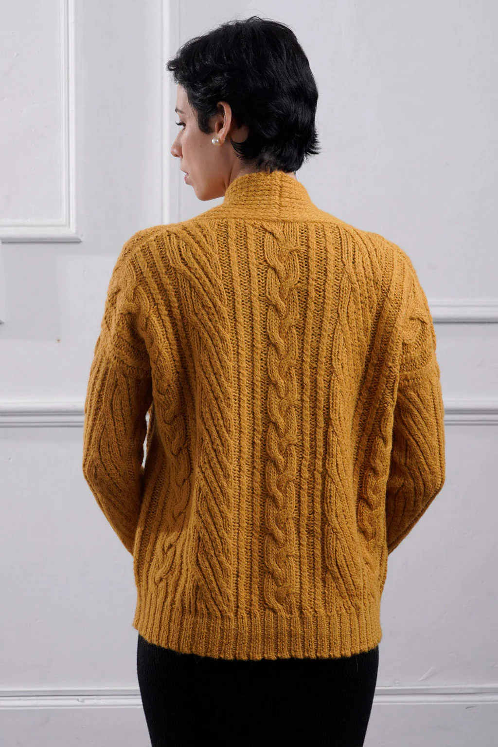 Kara Cable Knit Baby Alpaca Cardigan - Image 9