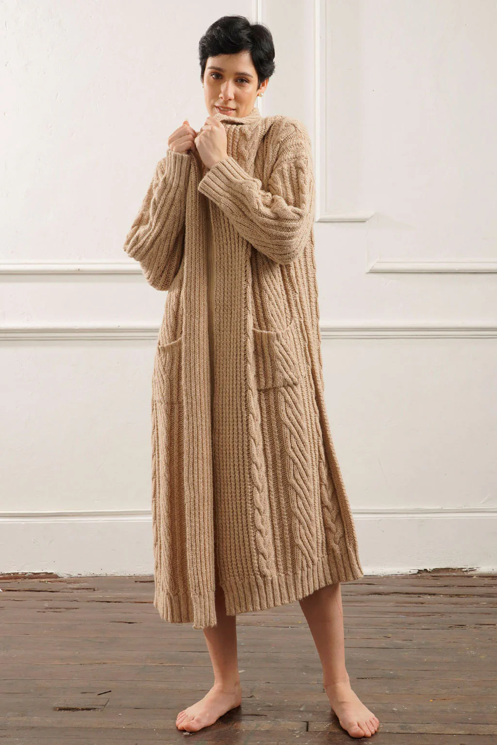 Kendall Cable Knit Baby Alpaca Cardigan - Image 18
