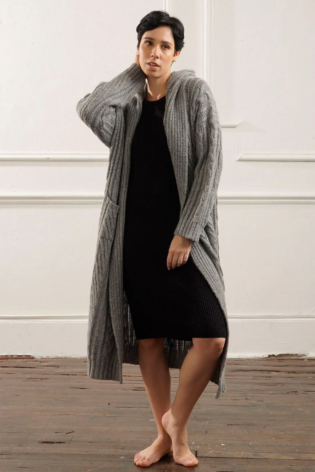 Kendall Cable Knit Baby Alpaca Cardigan - Image 13