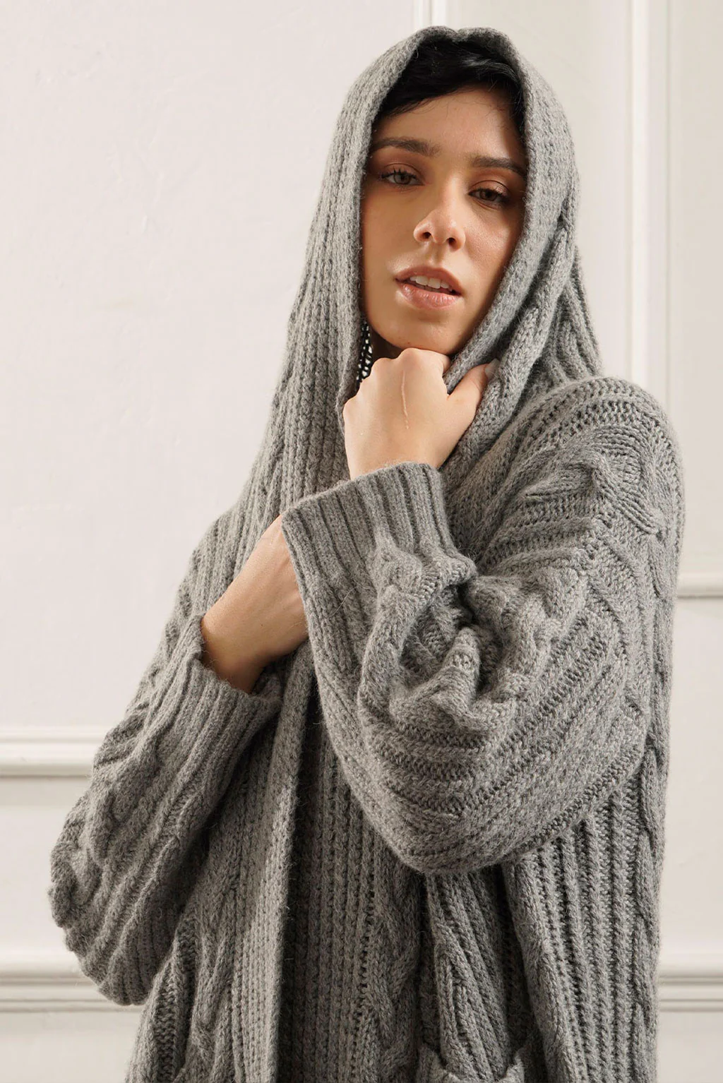 Kendall Cable Knit Baby Alpaca Cardigan - Image 16