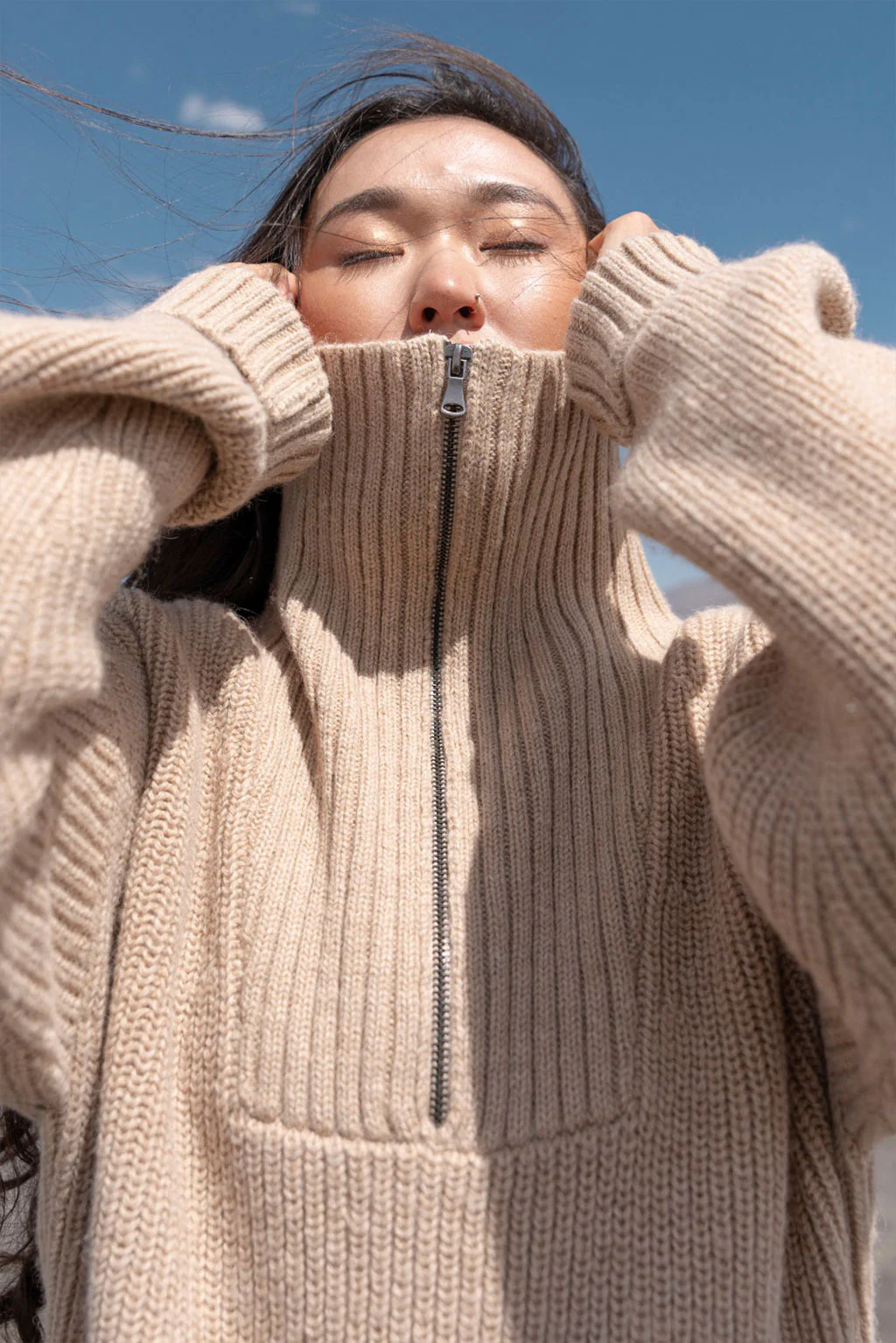 Kim Half-Zip Baby Alpaca Sweater - Image 3