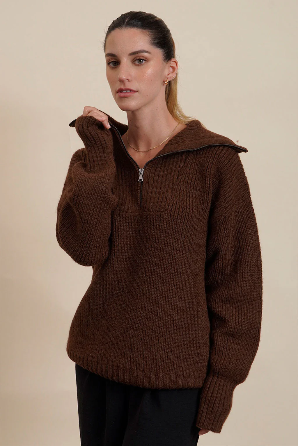 Kim Half-Zip Baby Alpaca Sweater - Image 6