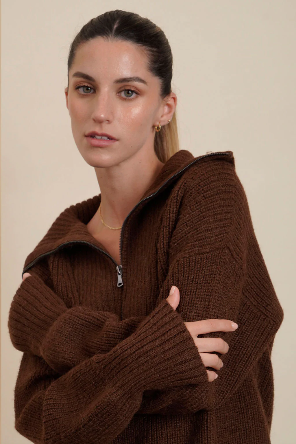 Kim Half-Zip Baby Alpaca Sweater - Image 8