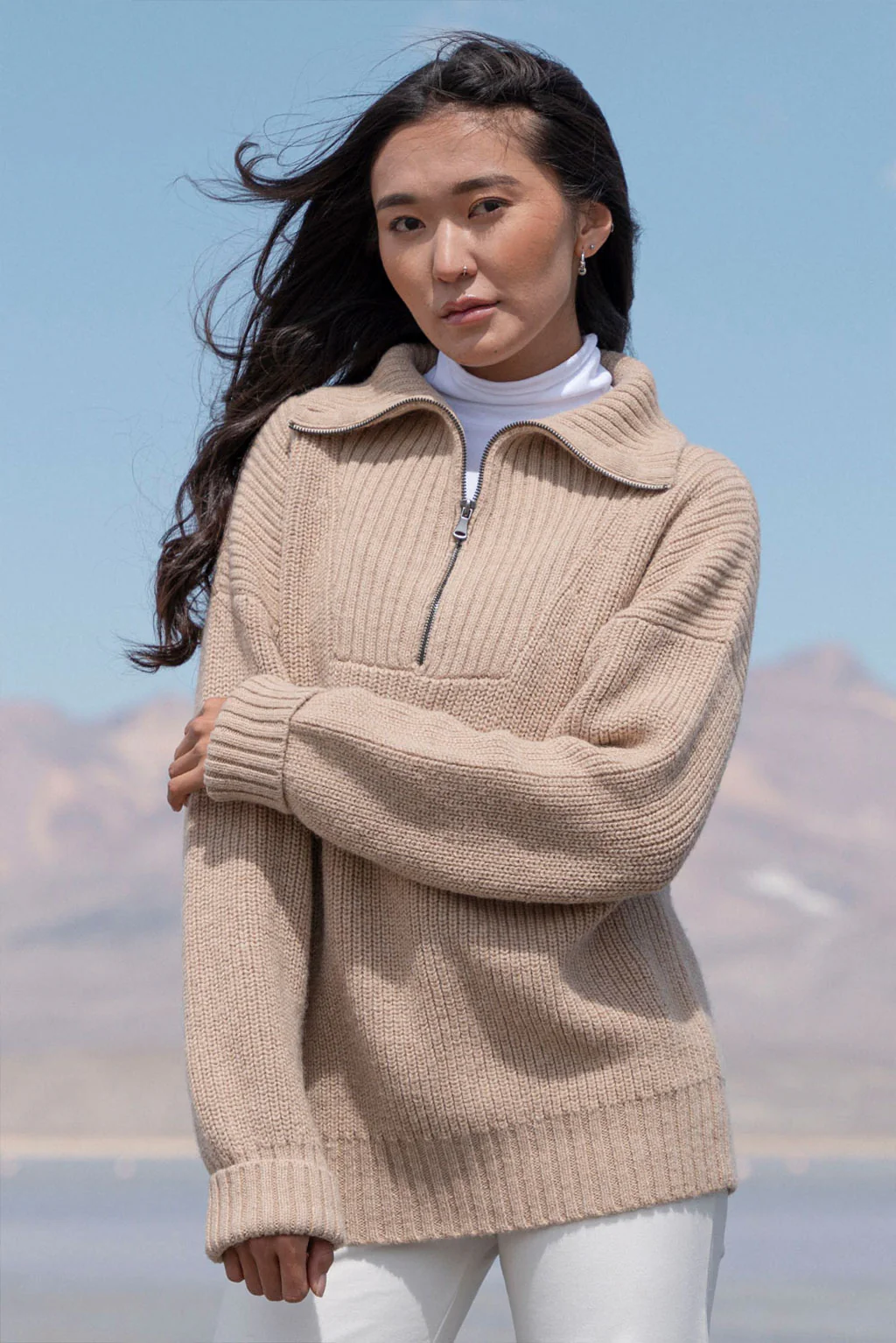 Kim Half-Zip Baby Alpaca Sweater - Image 10