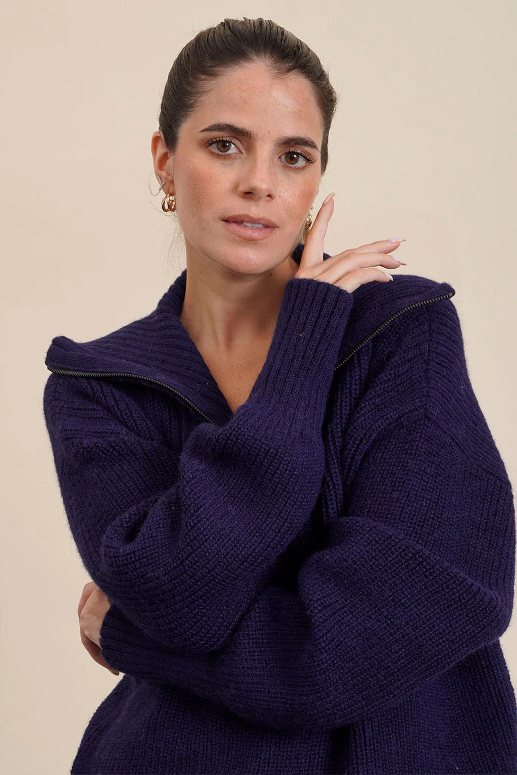 Kim Half-Zip Baby Alpaca Sweater - Image 2