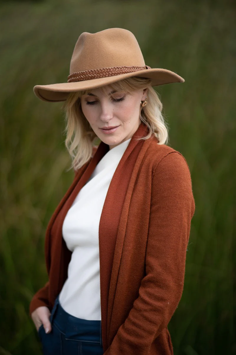 Ladies Pique Stitch Baby Alpaca Cardigan - Image 3