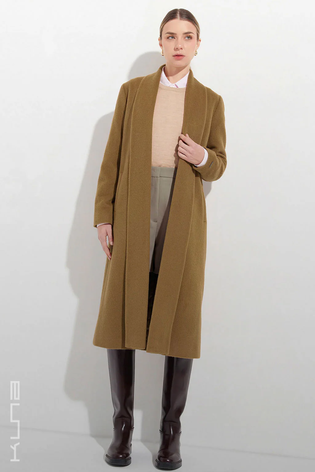 Long Baby Alpaca Swing Coat - Fitted - Image 11
