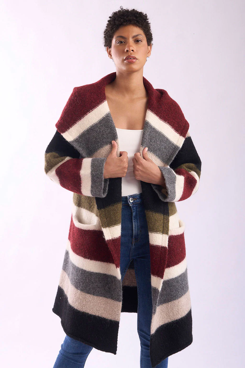 Mabel Long Hooded Alpaca Cardigan - Image 3