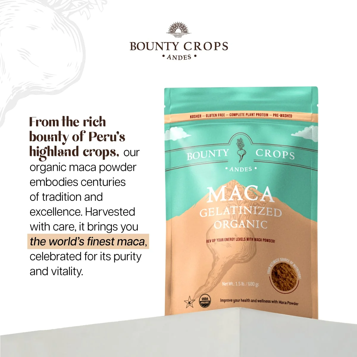 Organic Maca Gelatinized Powder, 1.5 lb / 680 gr ($0.68 ounce) - Image 6